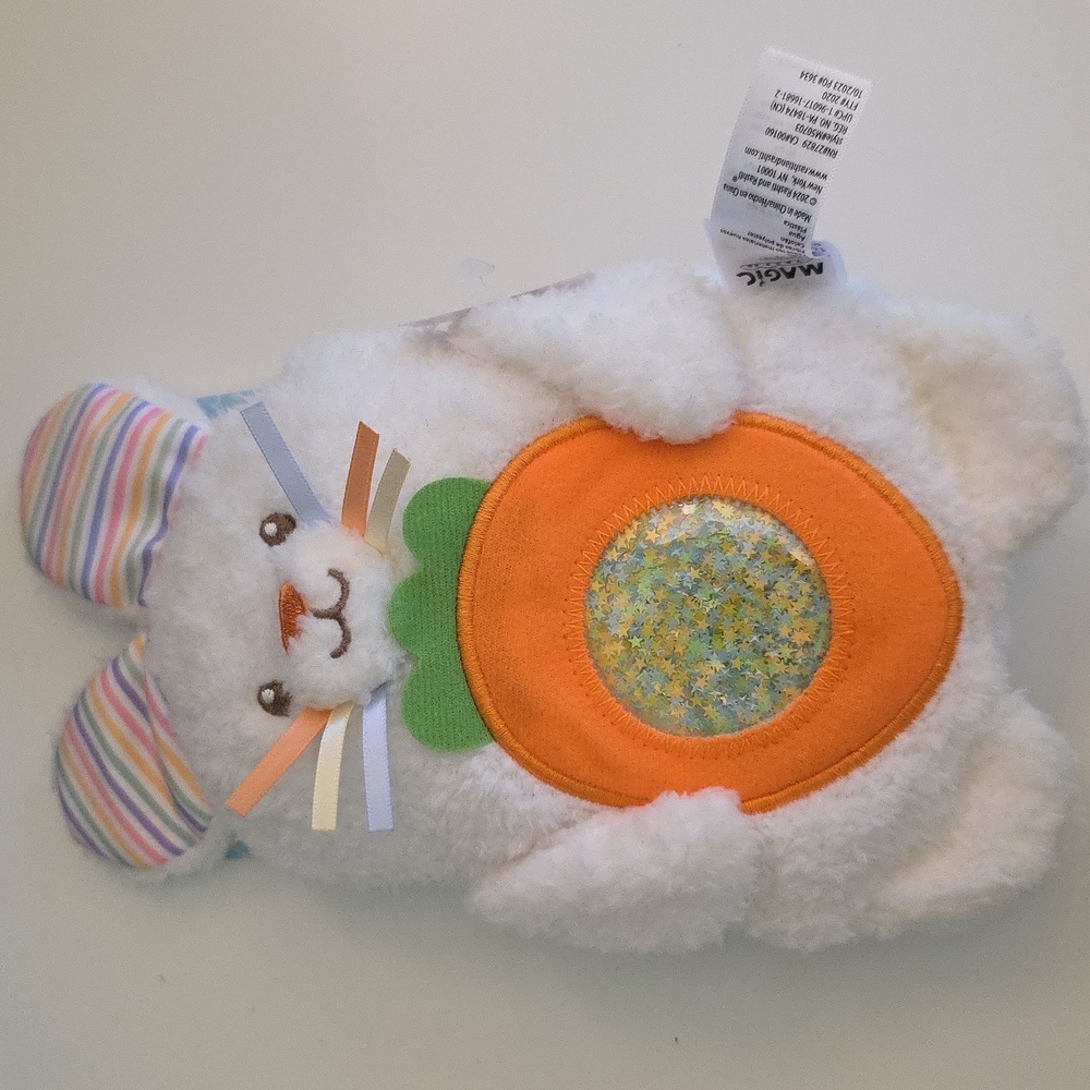 Magic Years 9" Bunny Rabbit White Soft Sensory Toy Ages 0+ And Up